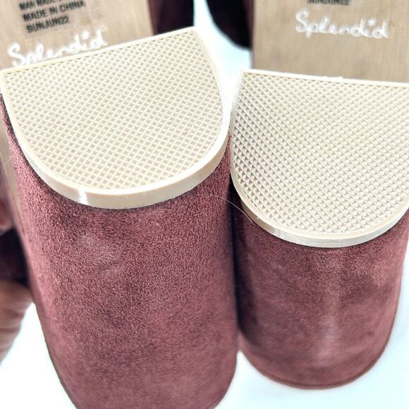 Splendid Piper Heel Women's Sandals in Burgundy - Picture 3 of 7